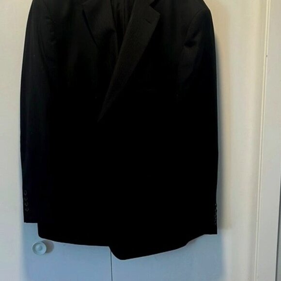 Black Tailored Suit Jacket With Notched Lapels - Picture 1 of 7